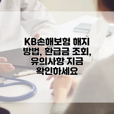 KB손해보험 해지 방법, 환급금 조회, 유의사항 지금 확인하세요