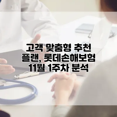 고객 맞춤형 추천 플랜, 롯데손해보험 11월 1주차 분석