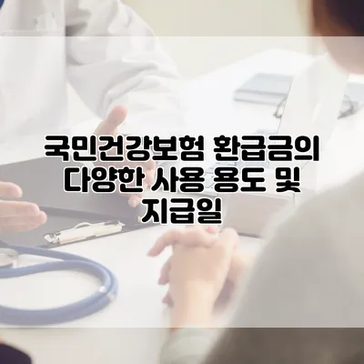 국민건강보험 환급금의 다양한 사용 용도 및 지급일