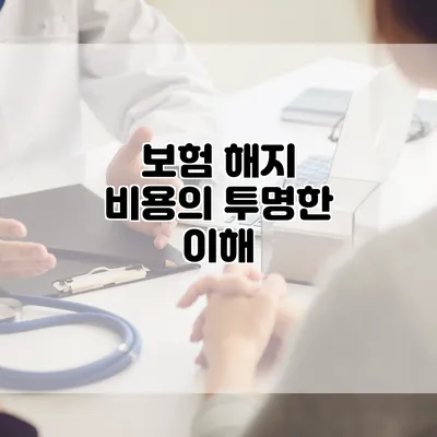 보험 해지 비용의 투명한 이해