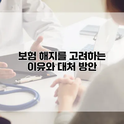 보험 해지를 고려하는 이유와 대처 방안