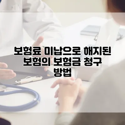 보험료 미납으로 해지된 보험의 보험금 청구 방법