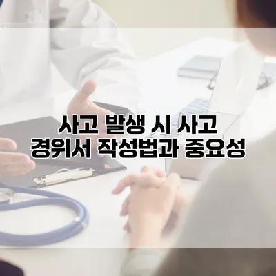 사고 발생 시 사고 경위서 작성법과 중요성