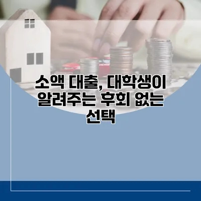 소액 대출, 대학생이 알려주는 후회 없는 선택