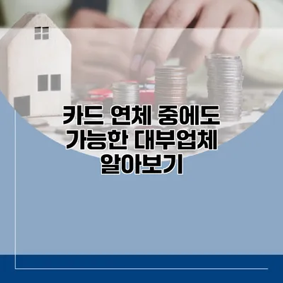 카드 연체 중에도 가능한 대부업체 알아보기