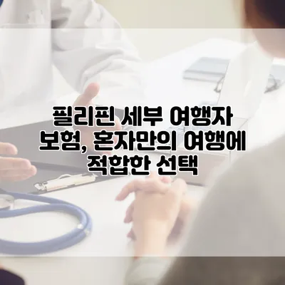 필리핀 세부 여행자 보험, 혼자만의 여행에 적합한 선택