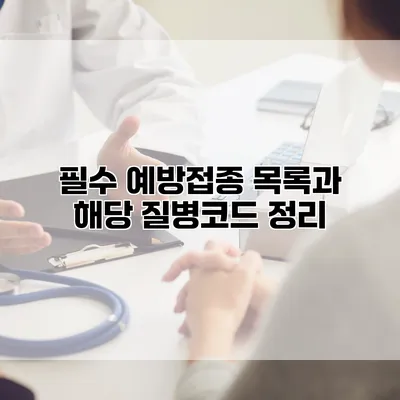 필수 예방접종 목록과 해당 질병코드 정리