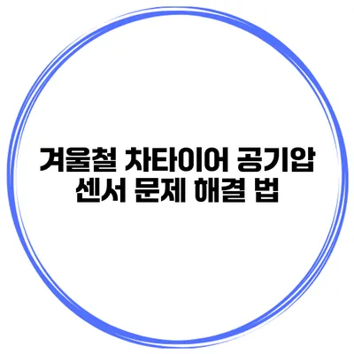 겨울철 차타이어 공기압 센서 문제 해결 법