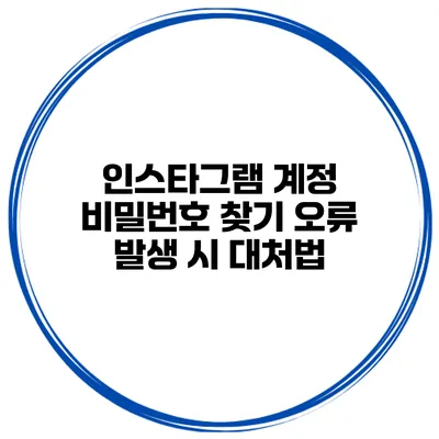 인스타그램 계정 비밀번호 찾기 오류 발생 시 대처법